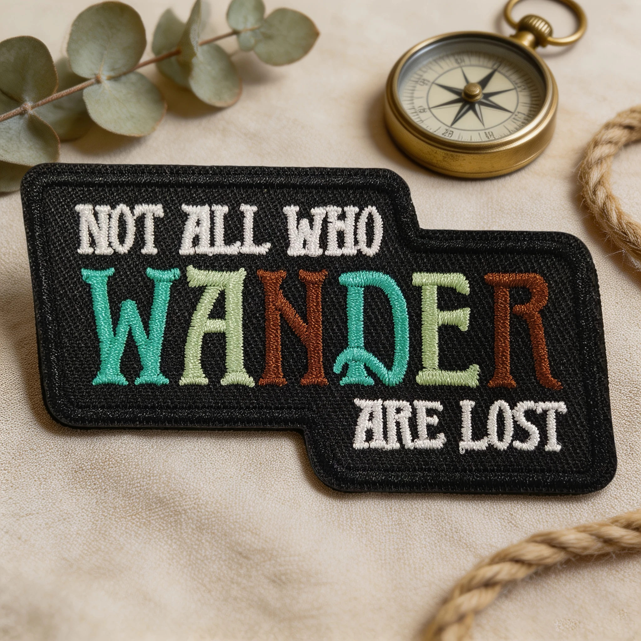1PC Not All Who Wander Are Lost Embroidered Patch Inspiring Iron On Patches Badge DIY Gift Applique For Clothes Trucker Hat Cap