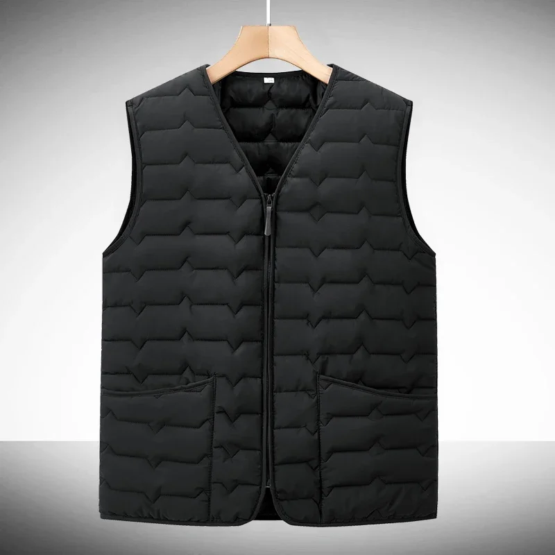 Herren Weste Oberbekleidung Windbreaker Kleidung Neue Ärmellose Pufferweste Jacke Herren Einfarbige Daunenjacke Winter Warme Weste Mantel – Detail 8