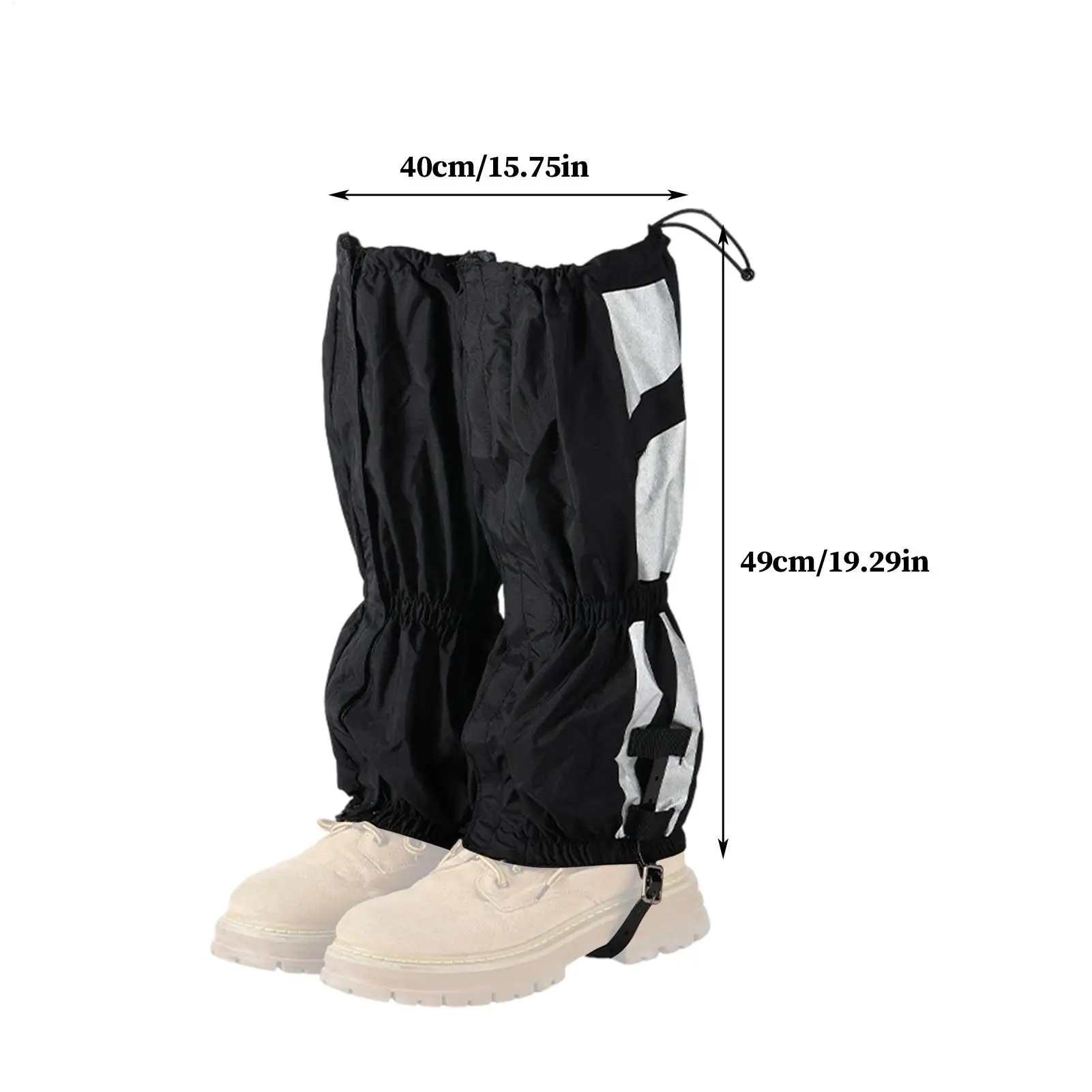 Gaiters for Hiking Reflective Adjustable Waterproof Outdoor Supplies Men Boot Gaiters for Sports Beach Travel Skiing Hiking
