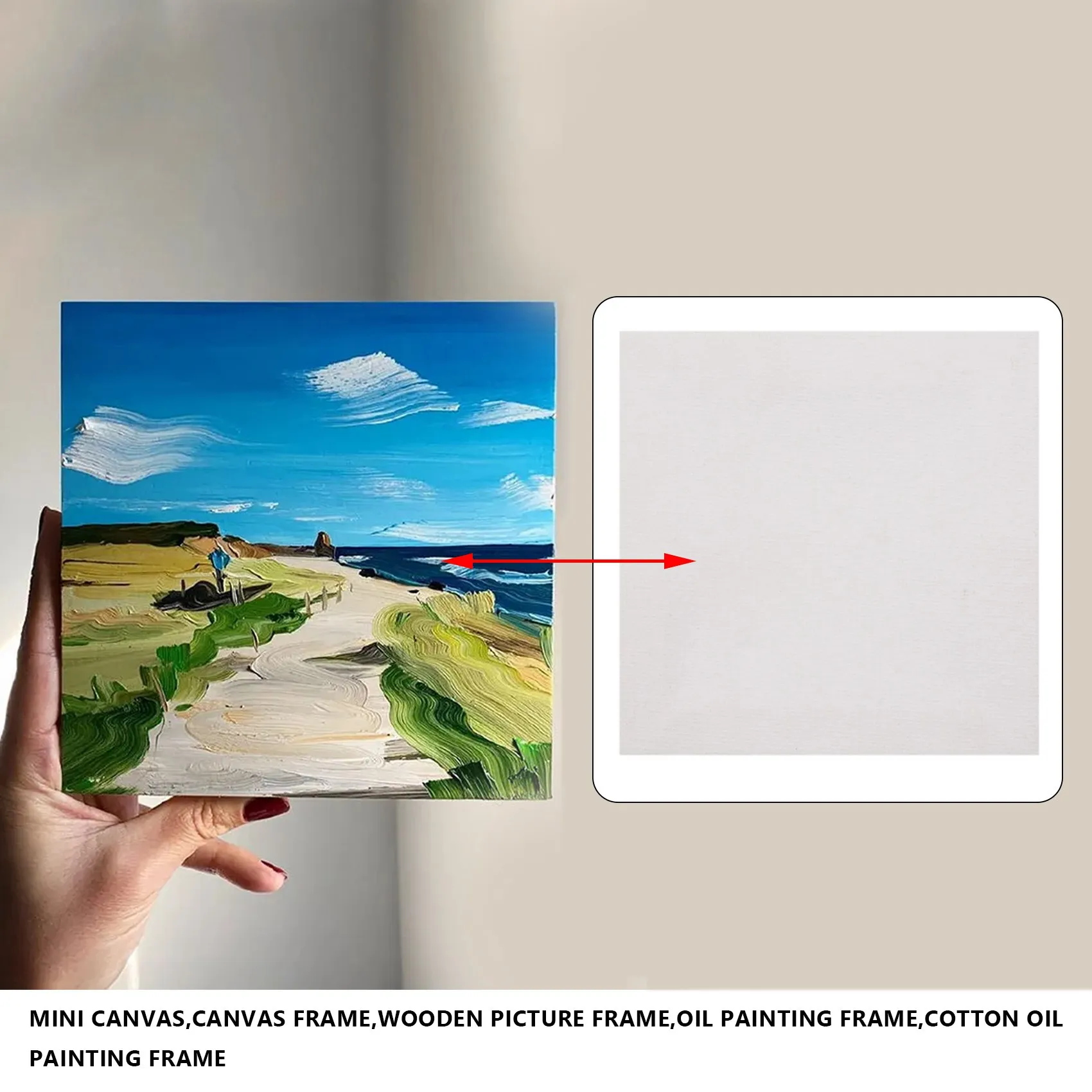 New 10Pcs/Set White Blank Art Boards Mini Stretched Artist Canvas Art Board Acrylic Oil Paint Wood+Cotton for Artwork Painting