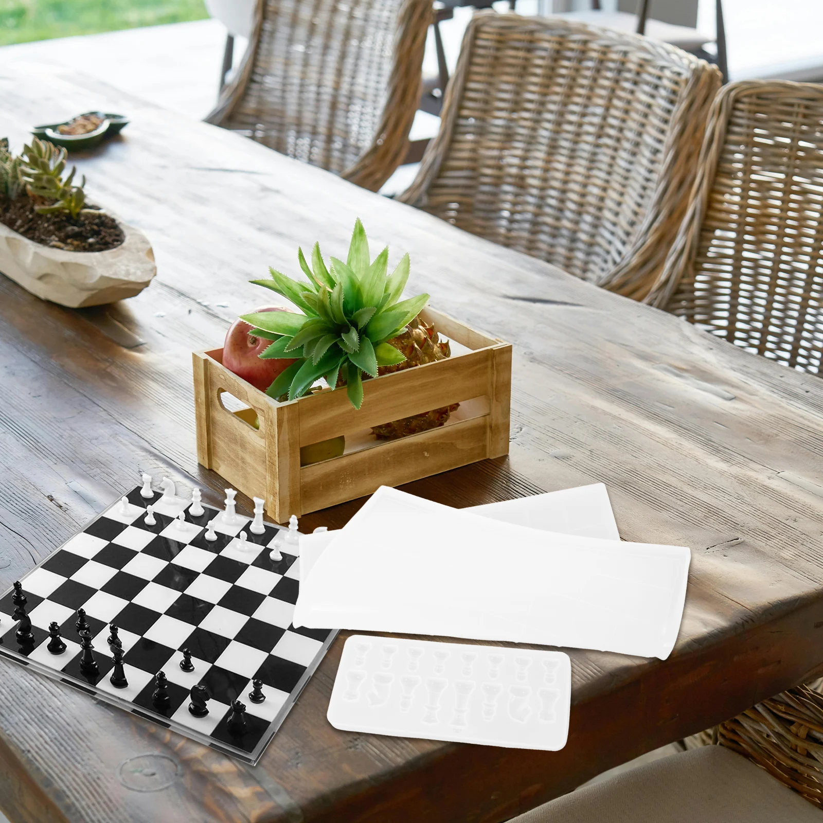 

Chess Board Mold Diy Crafts Fragments Silicone Molds 3d Checkers for Resin Silica Gel Epoxy Casting