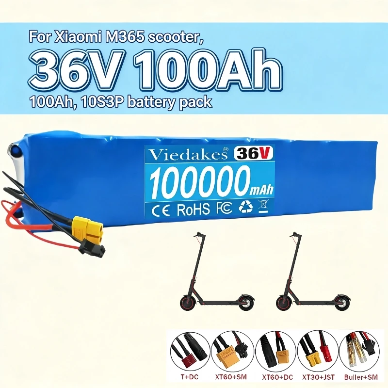 💯♻️2026 New 10S3P 36V 100Ah Electric Scooter Battery Pack 36V 100000mAh 🅰️ M365 Electric Scooter 36v Battery Scooter🛴🛵