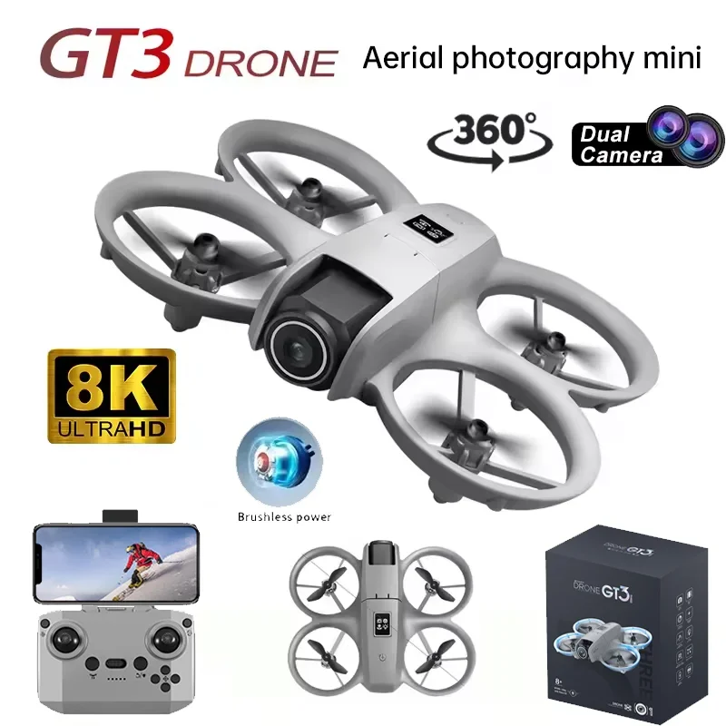 

Дрон GT3 с камерой 8K, GPS, 5G WiFi FPV, складной квадрокоптер, профессиональный HD-дрон с двойной камерой для аэрофотосъемки, радиоуправляемый дрон