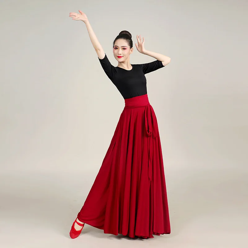 여성용 플라멩코 스페인 댄스 벨리댄스 롱 드레스 빅 스윙 스커트 그라데이션 컬러 공연 집시 플라멩코 댄스