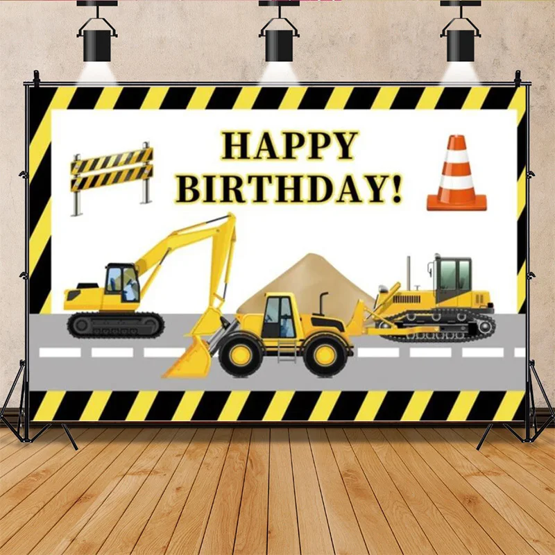 Gelukkige Verjaardagsfeestje Decoratie Pasgeboren Fotografie Achtergrond Rekwisieten Photocall Baby Shower Graafmachine Fotostudio Achtergrond PK-16