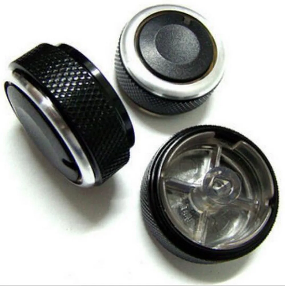3Pcs Air Conditioning Heat Control Switch Knob Aluminum+ABS For VW POLO 2004-2013, Not For Overseas 2012 Polo