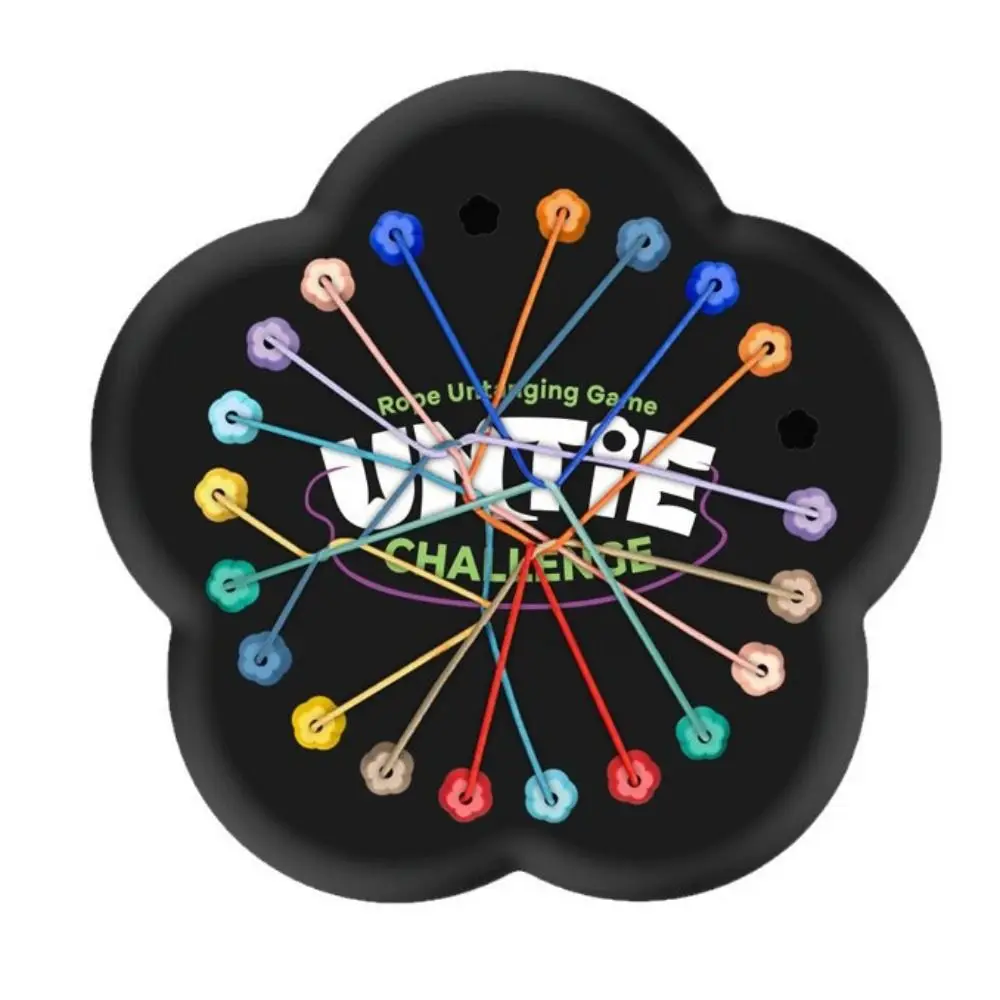 Logisch denken Kid Rope Knopen Game Challenge Kleur Twisted Connected Line Montessori Touw Onverbindingsspeelgoed Vroege verlichting