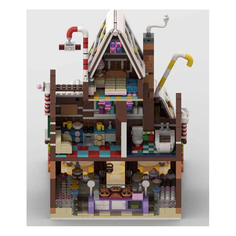 Model Ulicy Moc Klocki Konstrukcyjne Zimowa Wioska Cukiernia Technologia Modułowe Klocki Prezent Zabawki Świąteczne Zestawy DIY Montaż