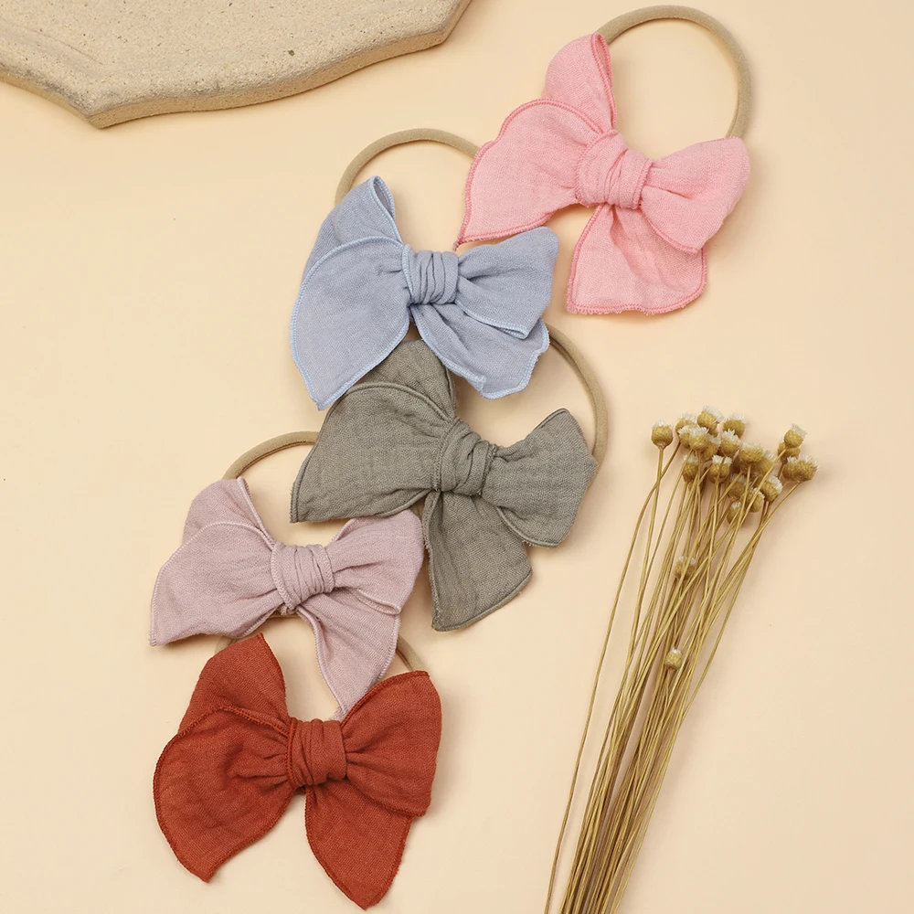 

New Baby Girls Headband Bowknot Headdress Rubber Band Soft Cotton Kids Headwear Children Hair Accessories Baby Item