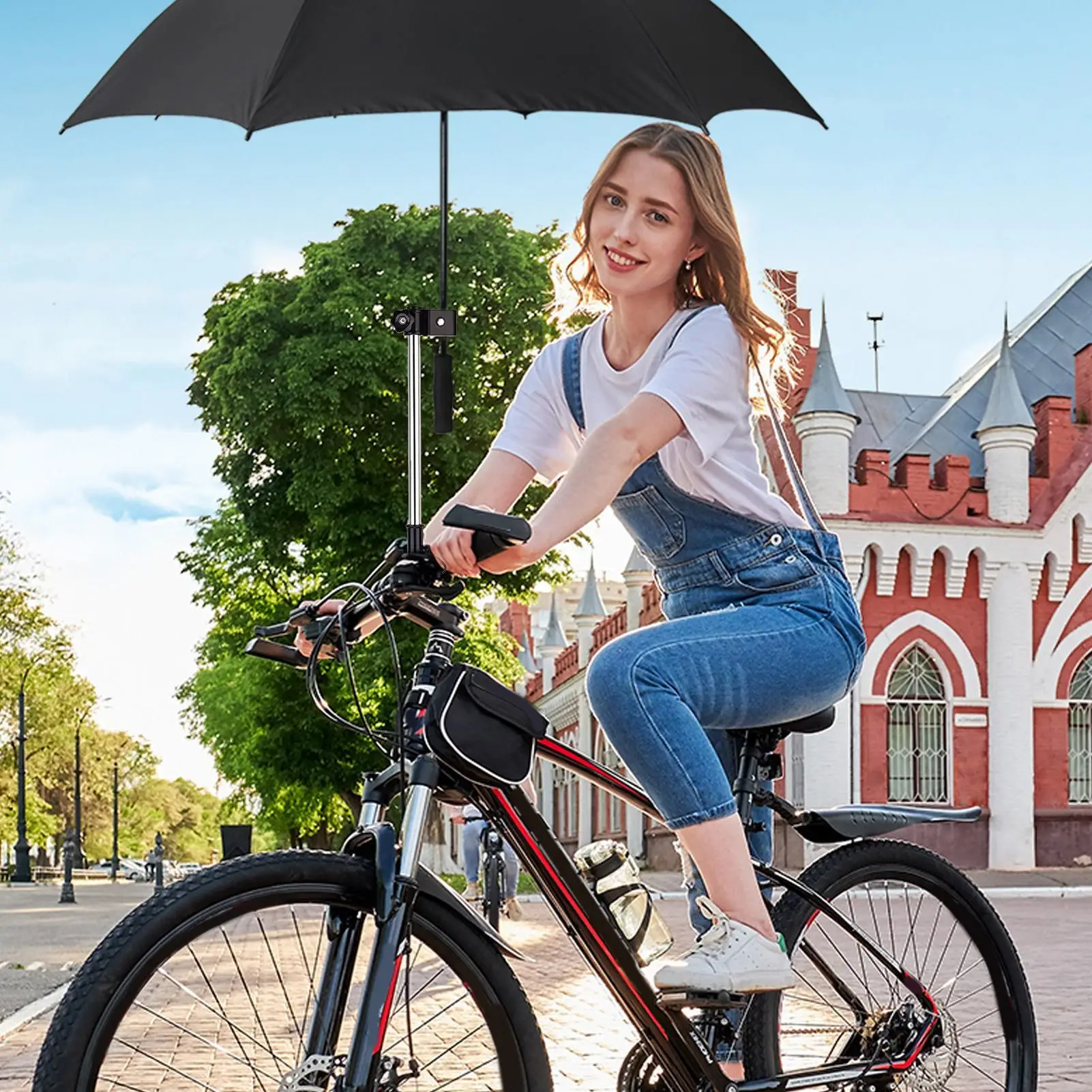 

Подставка для велосипедного зонта, регулируемая подставка для зонта для коляски, крепление для велосипеда без сверления, крепление для мужа, друзей, семьи, женщин и мальчиков