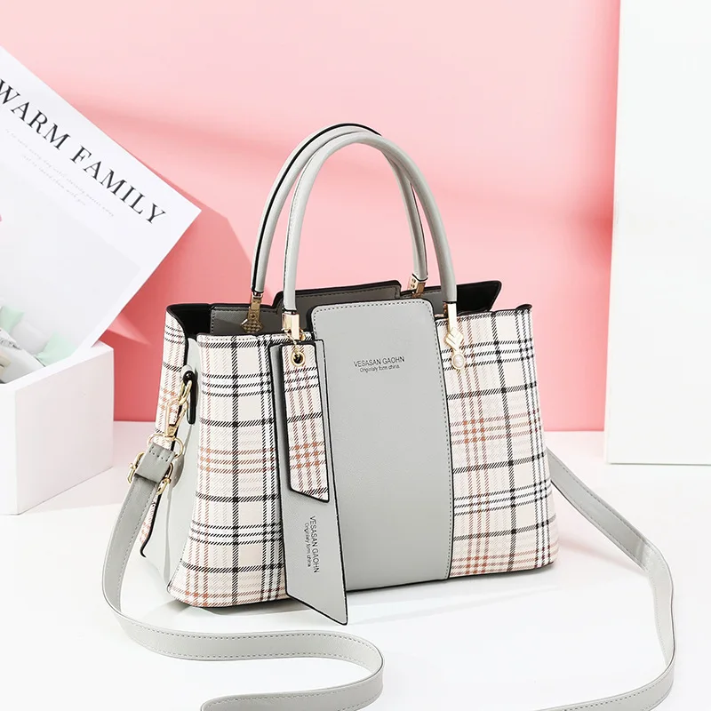 Women\'s New Style Temperament Korean Versatile Plaid Women\'s Bag Single Shoulder Messenger Bag  HB1988 28X13X19CM