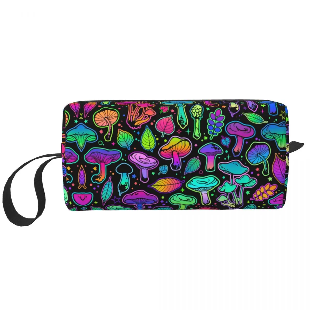 Psychedelic Magic Rainbow Mushrooms Cosmetic Bag Women Big Capacity Mysterious Boho Makeup Case Beauty Storage Toiletry Bags