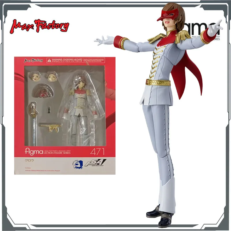 

Max Factory Original Figma Goro Akechi Crow 150 мм аниме фигурки игрушки для мальчиков Рождественский подарок Коллекционная модель украшения