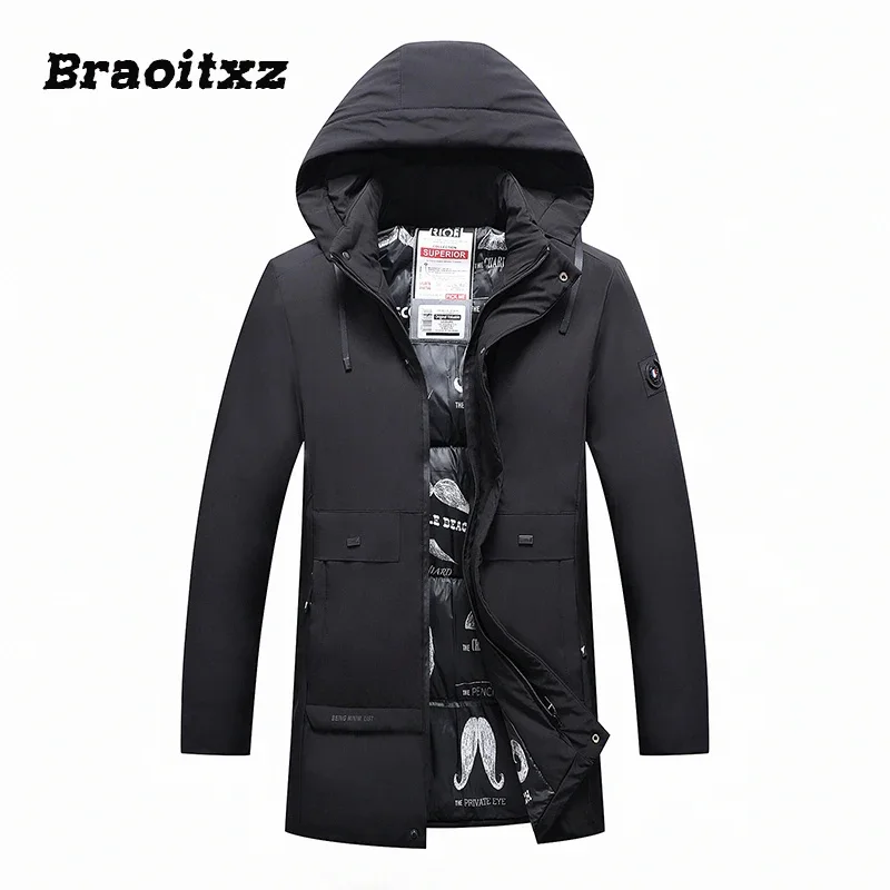 

2024 New Men Autumn Winter Fashion Casual Business Gentleman Keep Warm Jacket Coats Windproof Waterproof Detachebale Hooded