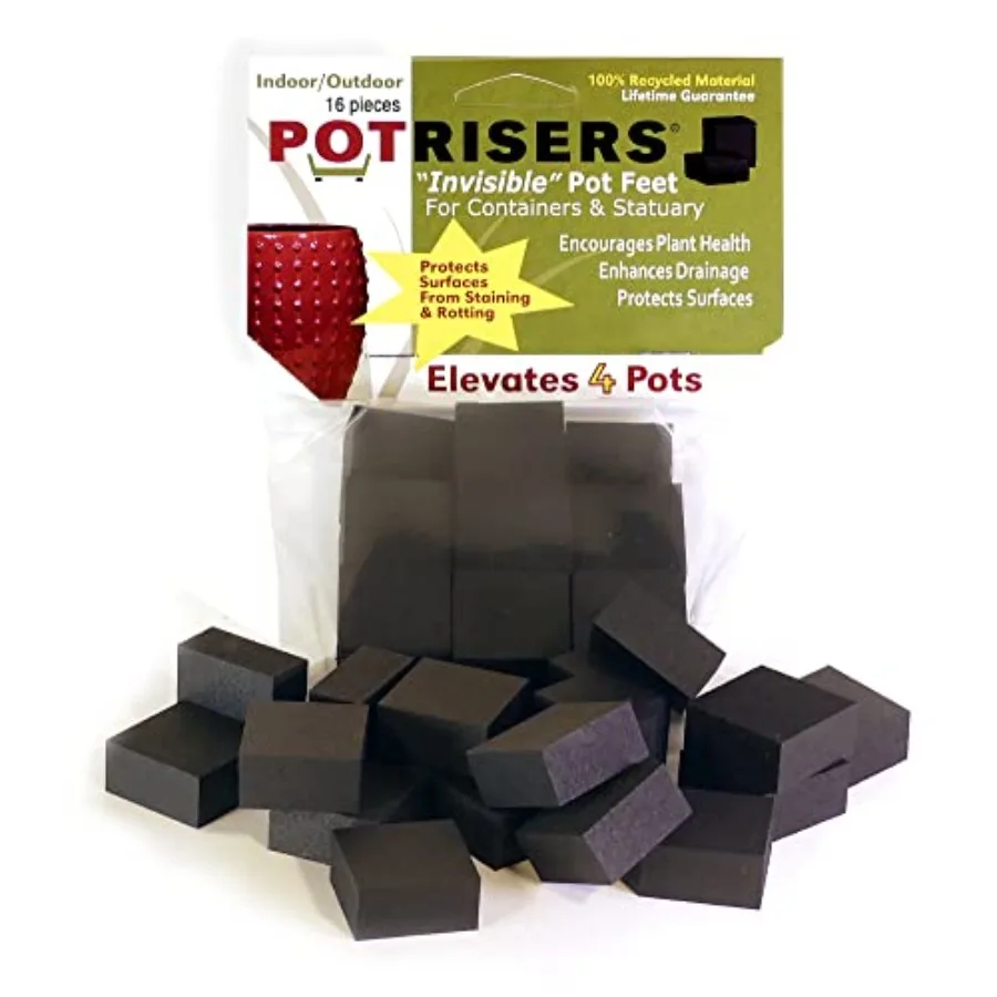 

Small 1 x 1 x 1 2 16 Pack Outdoor Plant Risers Drainage Pot Feet for Planters Pots or Statues Elevates up to 5 Ideal for Patios