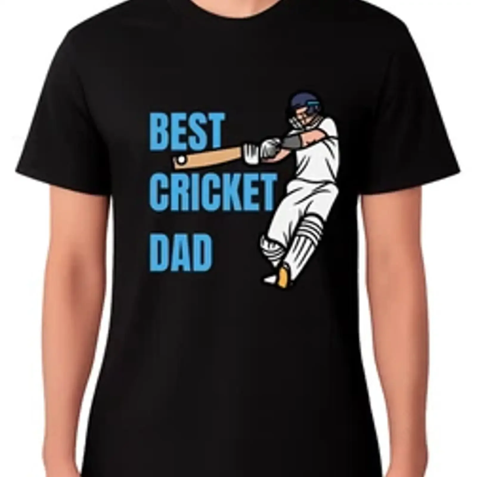 T Shirt Best Cricket Dad Funny Father Sport Batter  vintage Washed designer clothes Stylish Slightly Top For Everyday Wear
