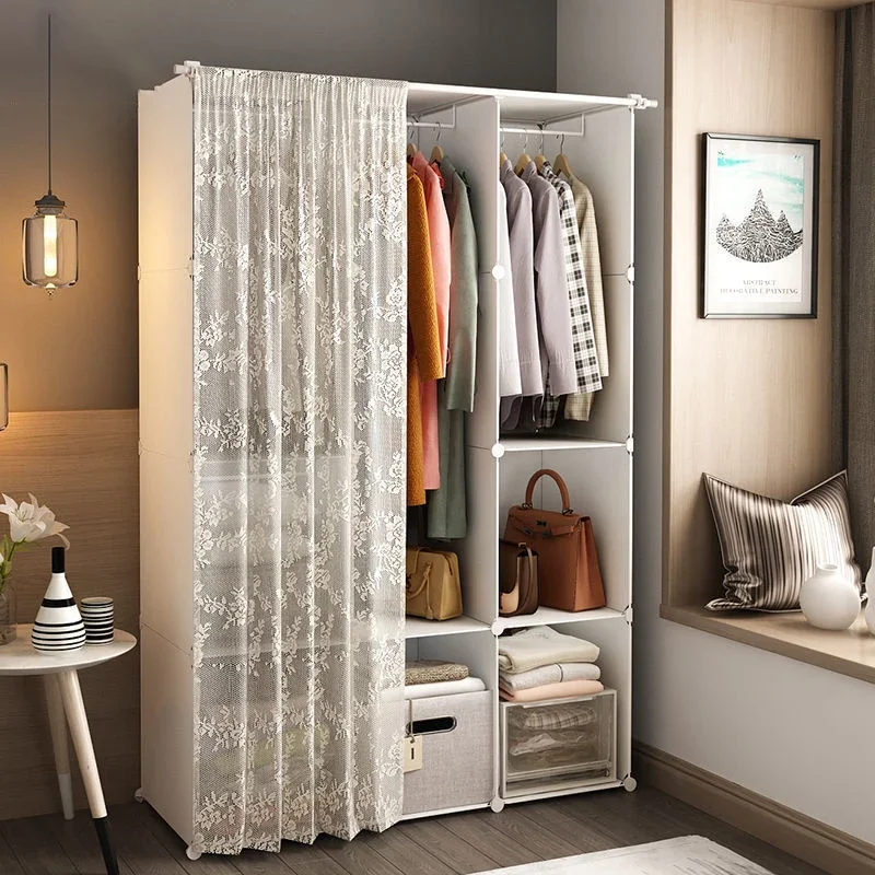 

Simplicity Dustproof Bedroom Wardrobe Household Plastics Locker Multilayer Storage Cabinets For Collapsible Cupboard Furniture