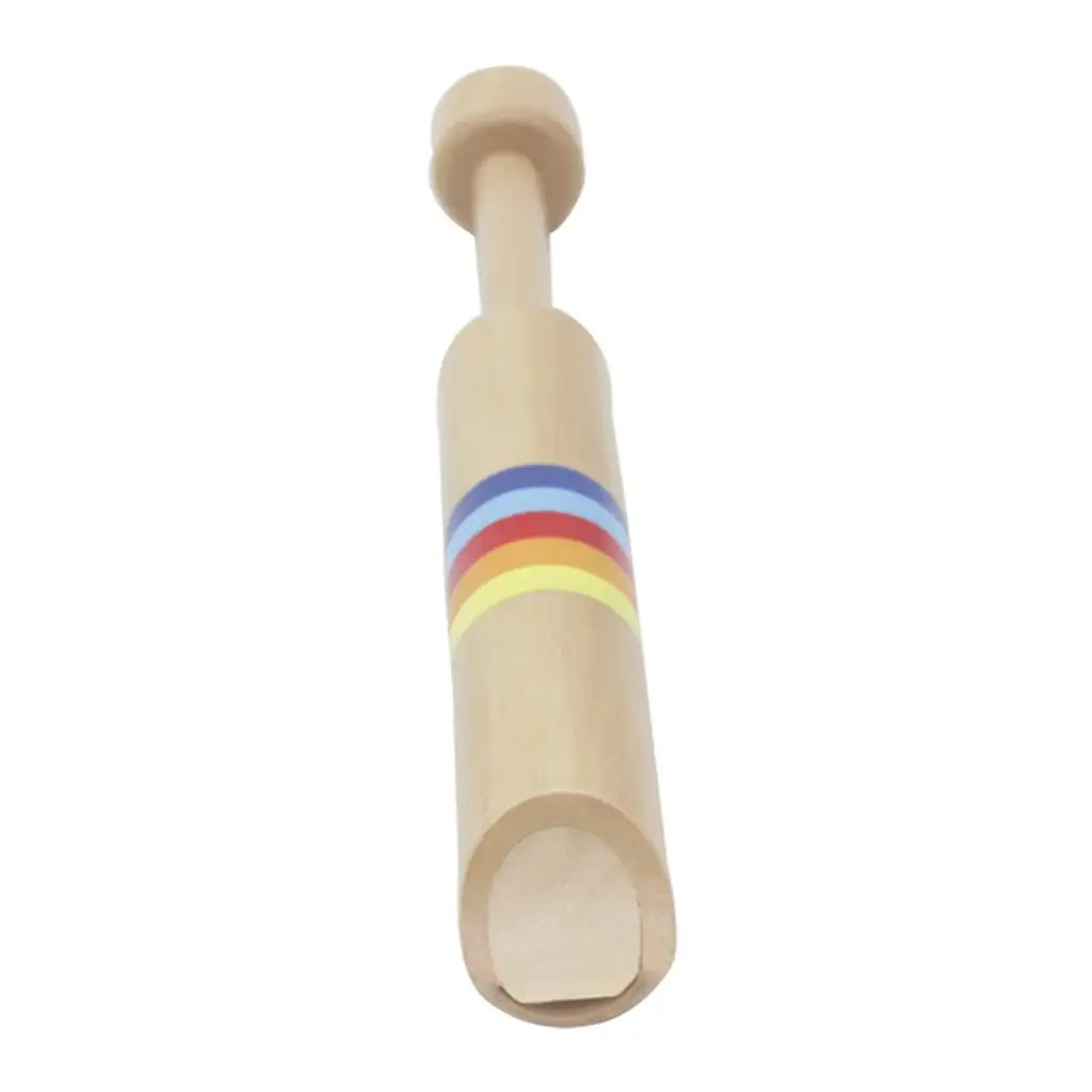 2x Push & Pull Holz Fipple Flöte Instrument Spielzeug Geschenk für Kinder Jungen Mädchen