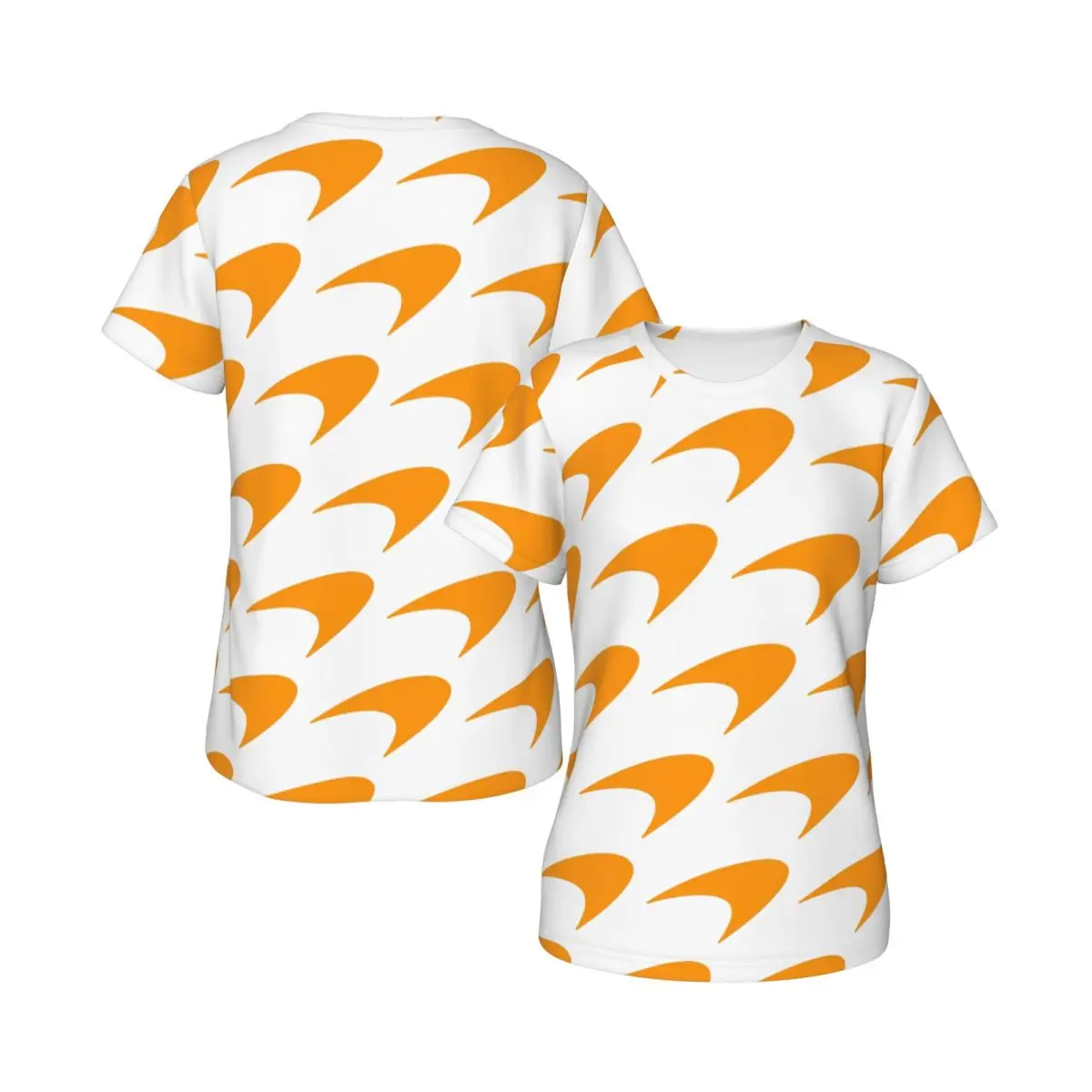 M-McLarens Papaya Logo T-Shirt Women Short Sleeve T Shirts Round Neck Streetwear Cotton Summer Tees Streetwear - view 5