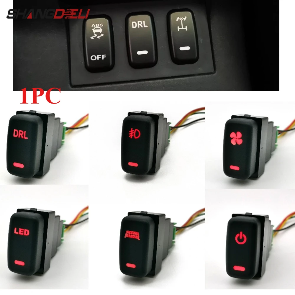 1 unidad para Mitsubishi Outlander 06-12 Pajero Lancer coche LED DRL luz antiniebla delantera encendido apagado foco interruptor de ventilador botón con cable