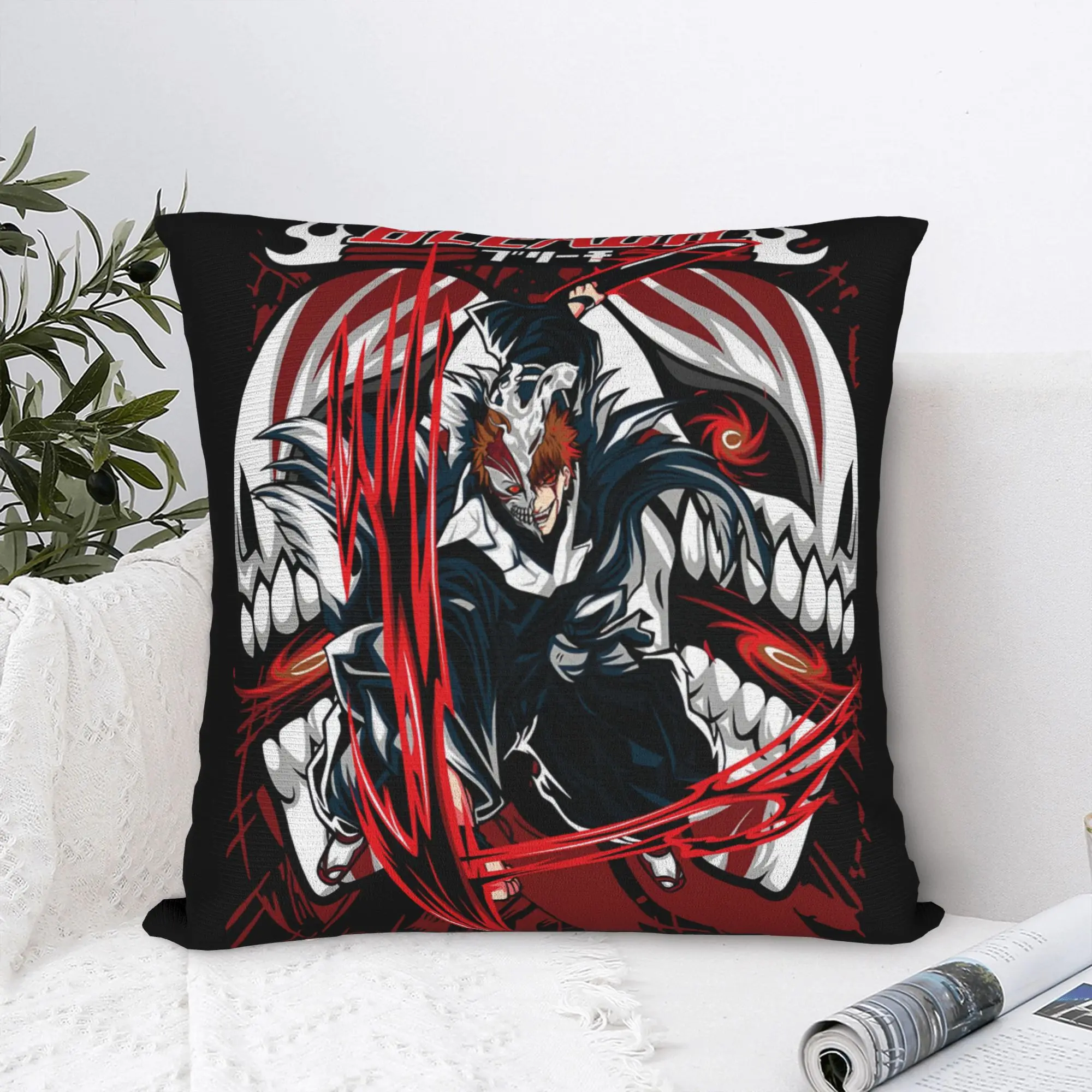 Ichigo Kurosaki Bleach  Cushion Cover Anime Manga  Soft Luxury Pillows Living Room Decoration