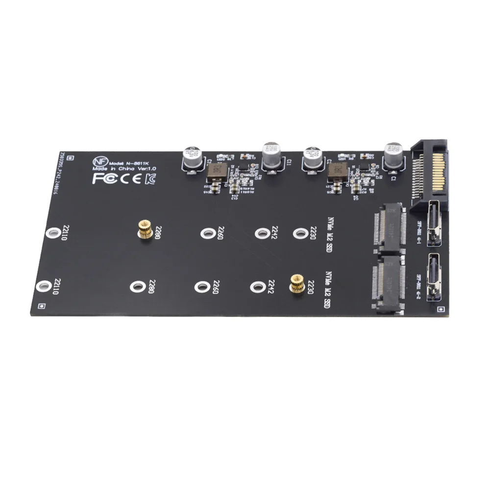 

Двойной адаптер Oculink SFF-8612 SFF-8611 к M.2 NGFF M-Key NVME PCIe SSD 2280 22110 мм для материнской платы