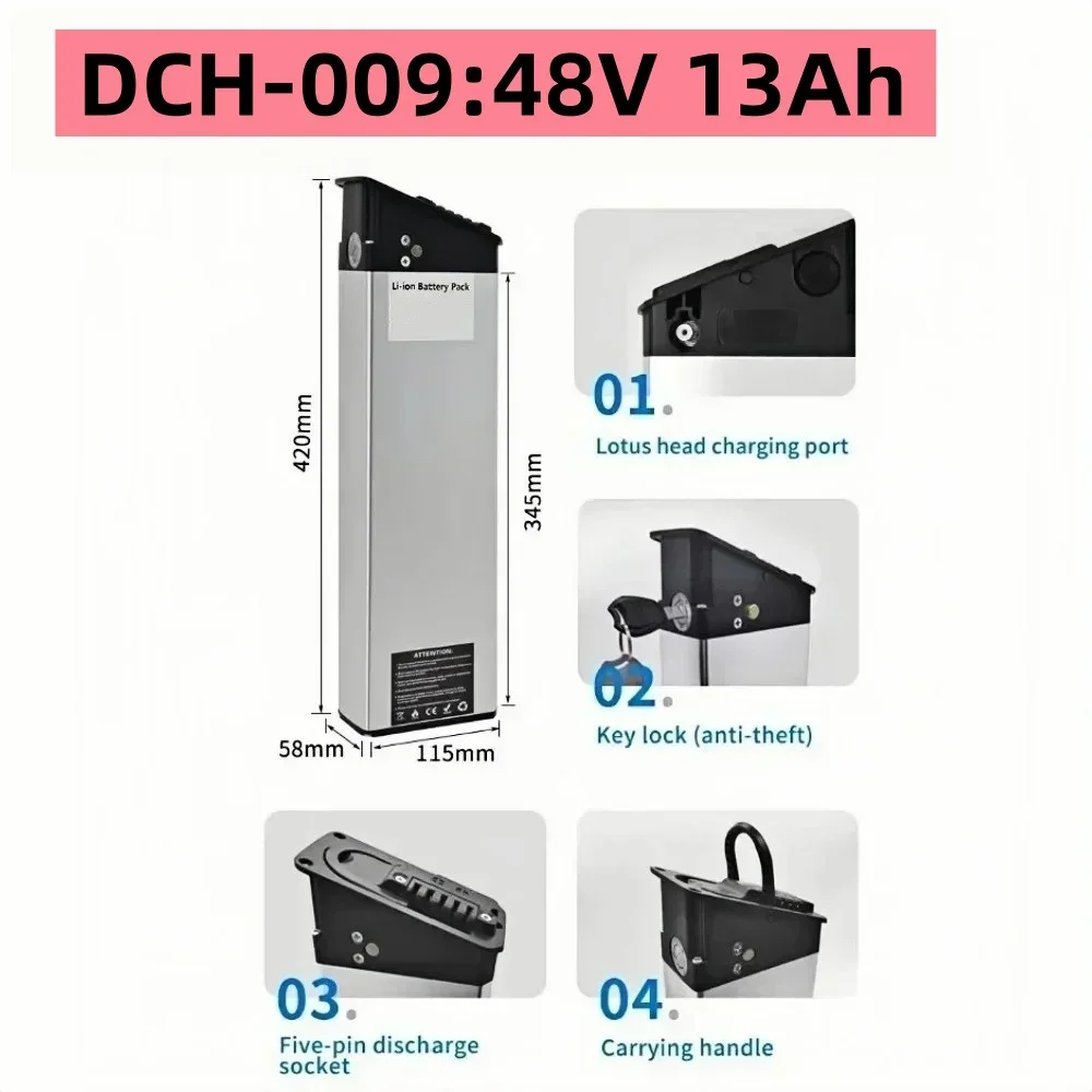 48V/52V 17.5Ah 15Ah 13Ah Vervangende Accu voor Nieuwe Engwe EP-2 Pro Engine Pro Geüpgradede Versie Voor MATE X Fietsaccu DCH-009