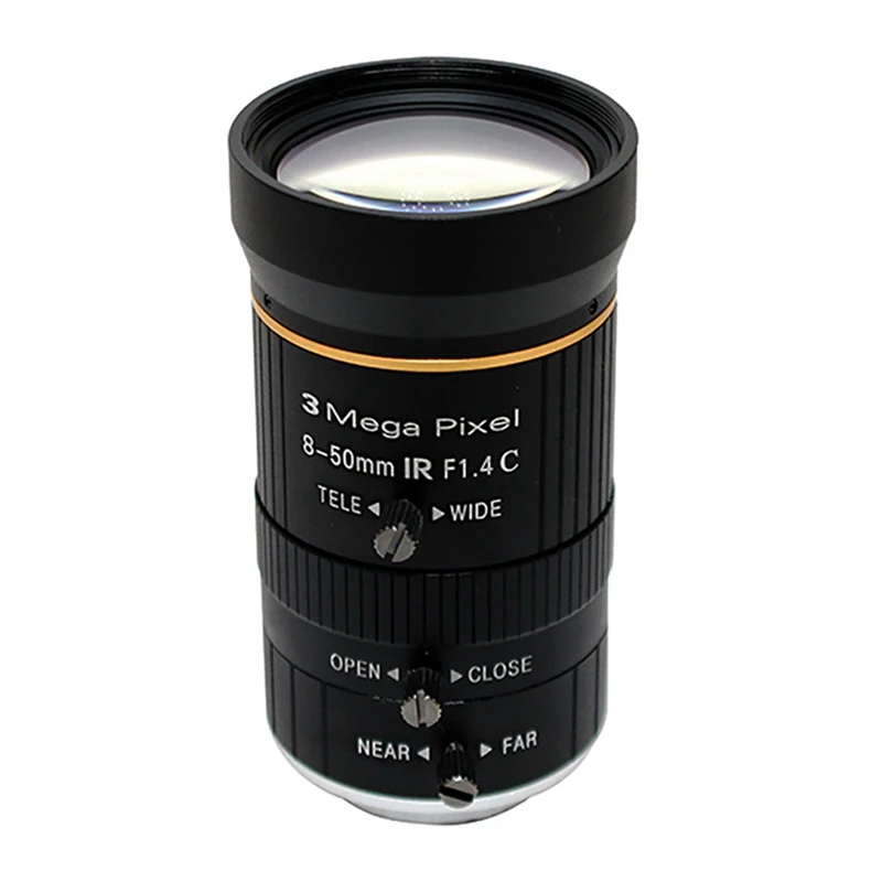 

8-50Mm Manual Aperture Lens 3MP F1.6 1/2 C Mount Industrial Camera Lens For CCTV Surveillance Camera