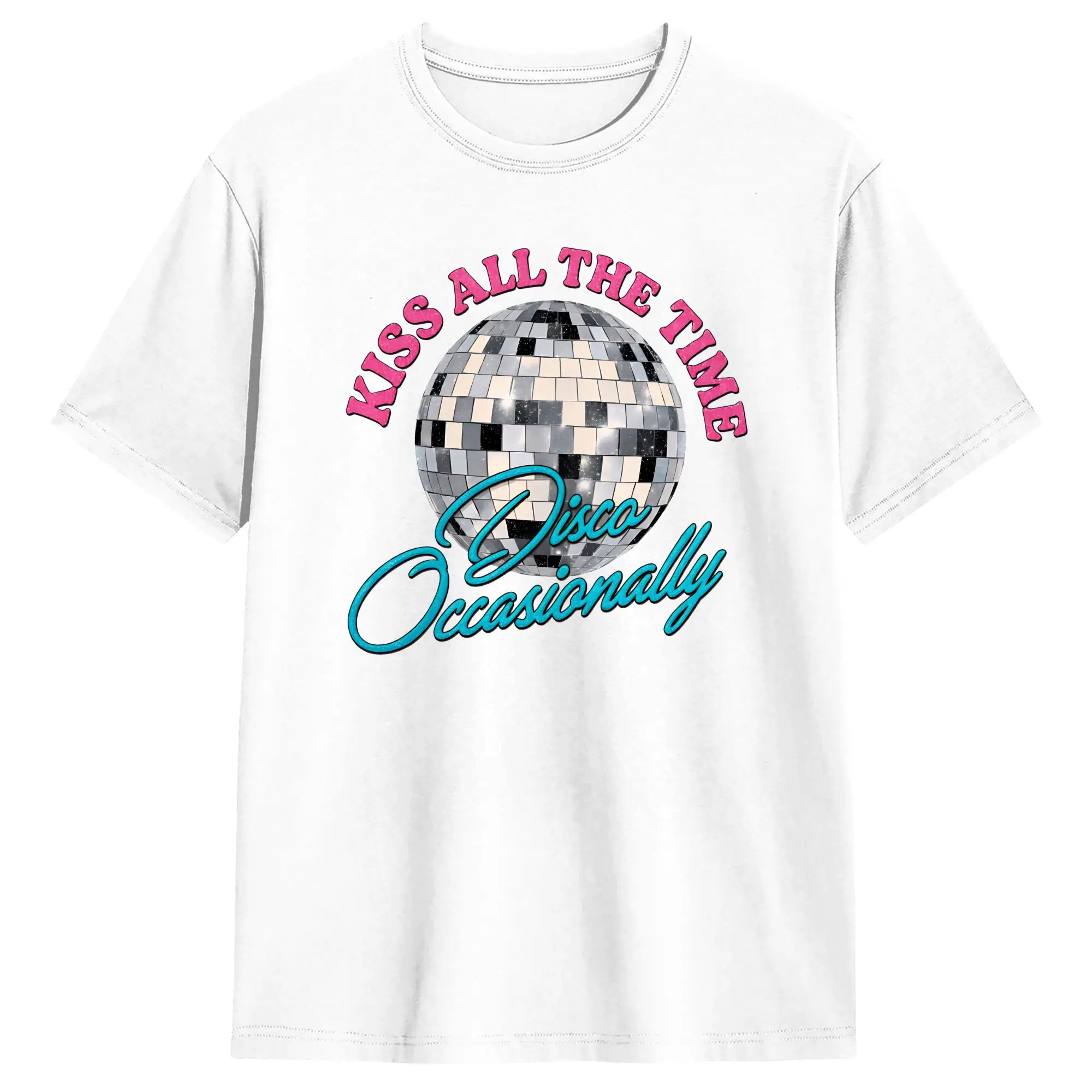 

Harry Style Kiss All The Time Disco Occasionally Disco Ball T Shirts for Men Pure Cotton Casual T-Shirts Round Neck Tee Shirt
