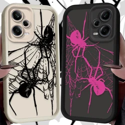 Black Pink Spider Case for Xiaomi Redmi Note 13 12 11 Pro Plus 4G 5G 12S 11S 10S 10 9 9S 8 12C 13C A3 Soft Silicone Back Cover