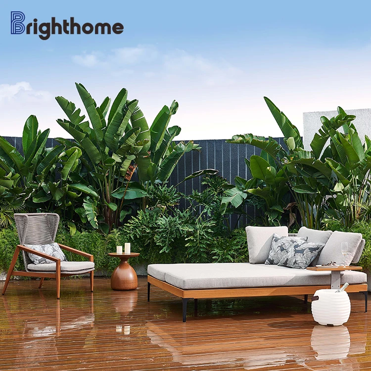 

Waterproof Modern Nordic Outdoor Daybed Sun Lounger Beach Outdoor Garden Furniture Sun Bed