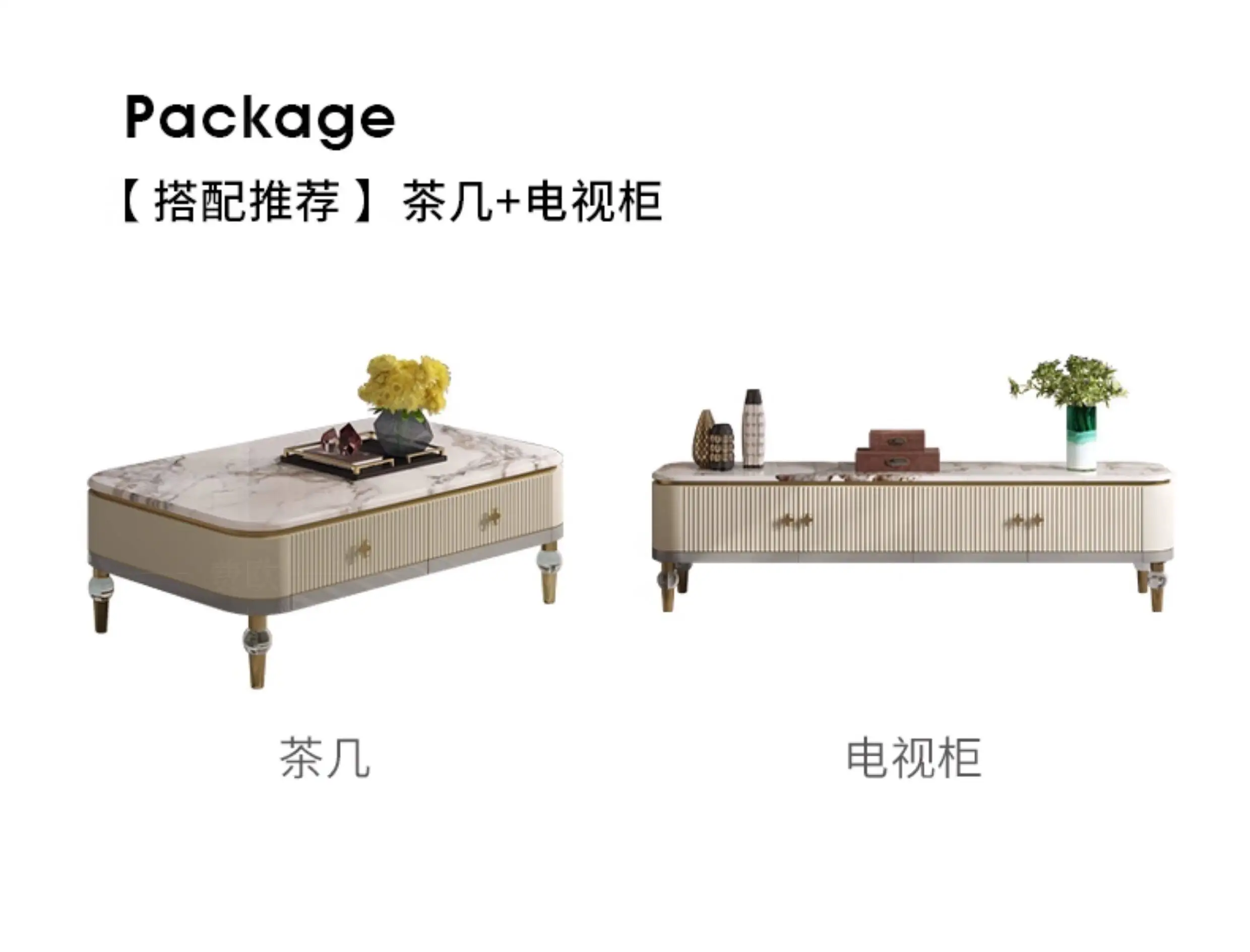LMM light luxury coffee table modern living room Italian high-end fashion square marble simple tea machine