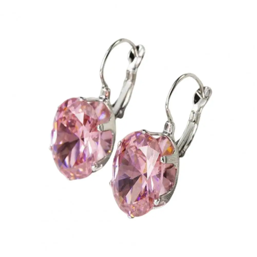 Charming Shiny Earrings for Banquet 1 Pair Cubic Zirconia Drop Earrings Sparkly Rhinestone Hoop Jewelry for Women’s for Women