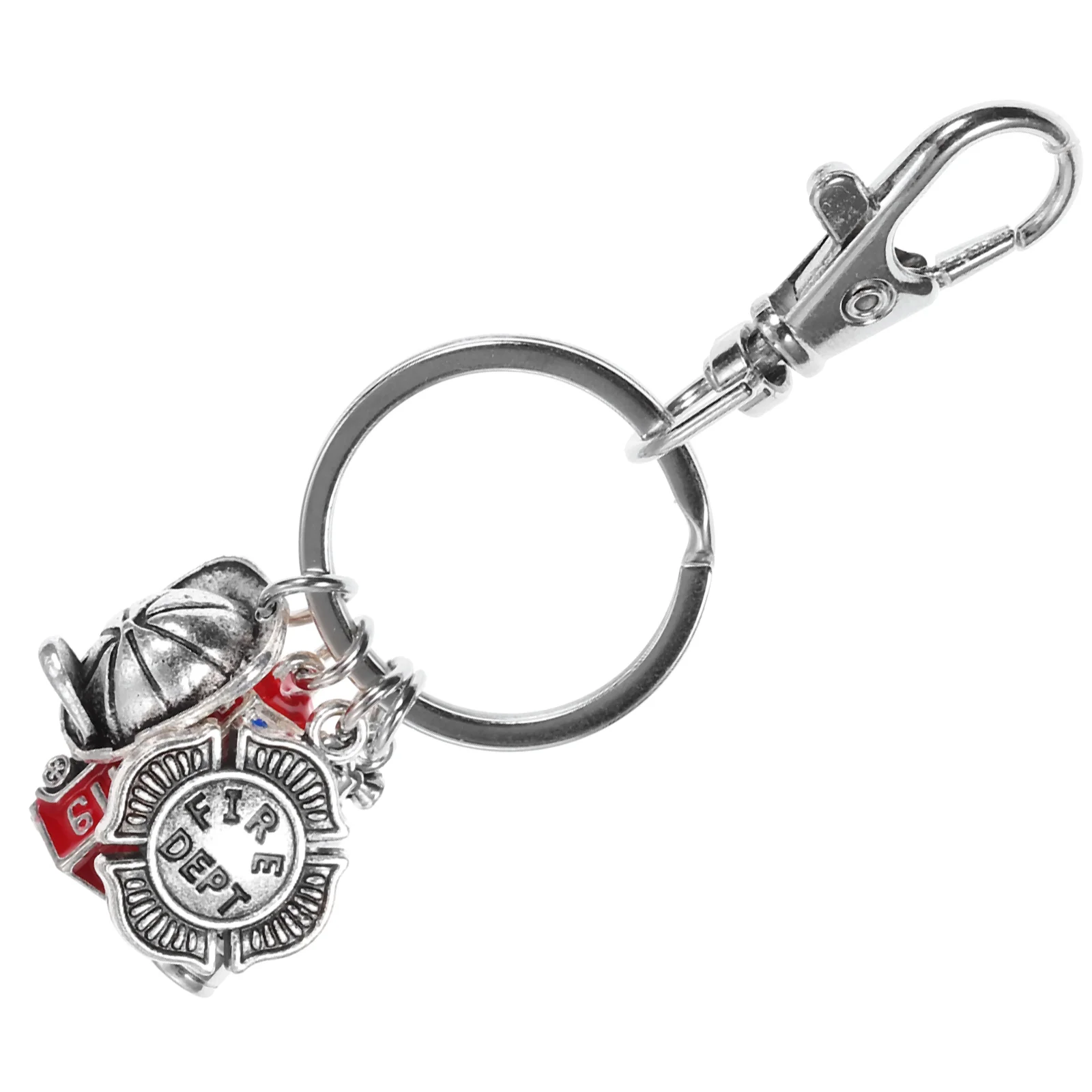 Fire Extinguisher Firefighter Safety Equipment Man Hard Hat Mens Gifts Alloy Key Chain for Wallet