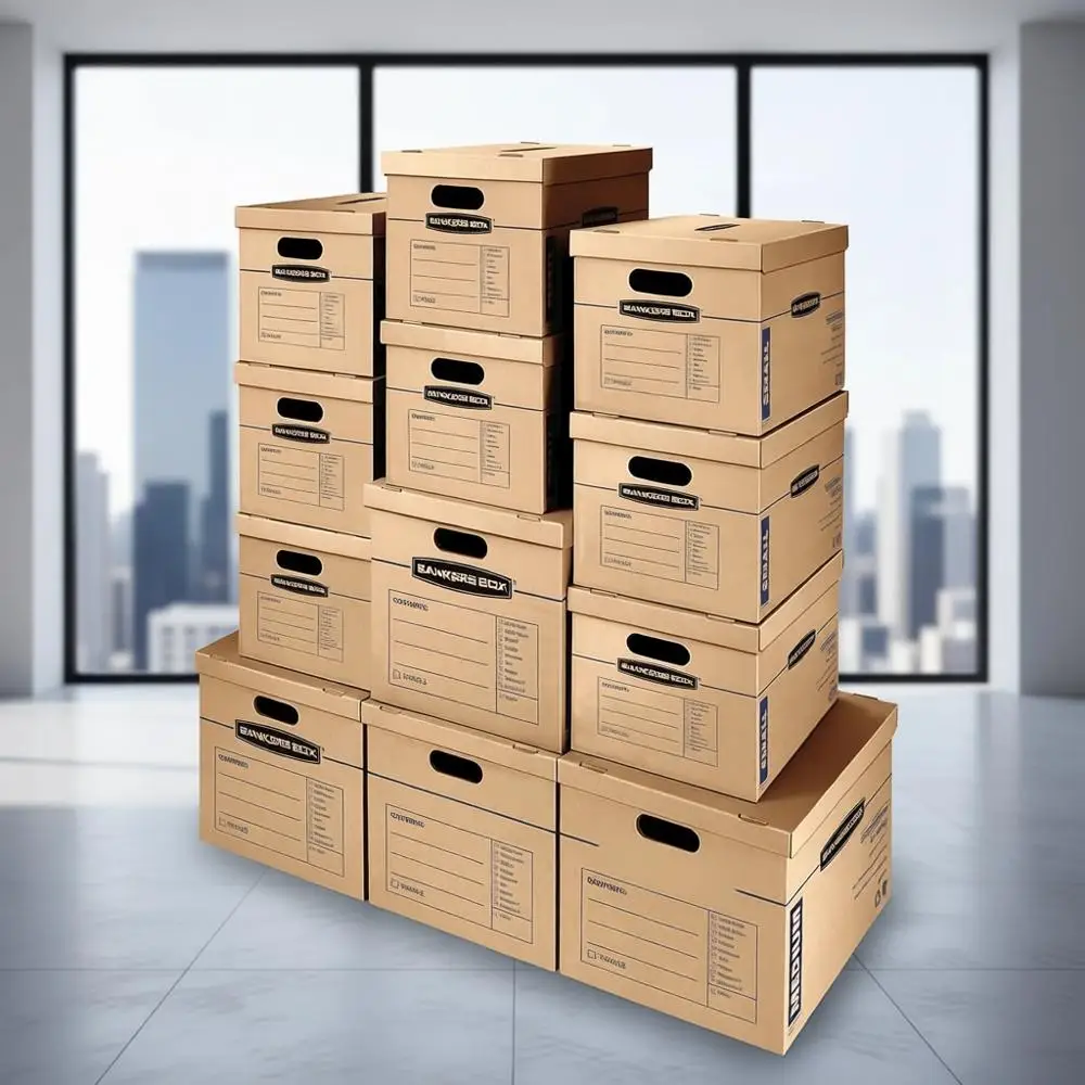 

12-Pack Moving Boxes Kit: Reinforced Handles, No-Tape Assembly, 8 Small & 4 Medium Boxes