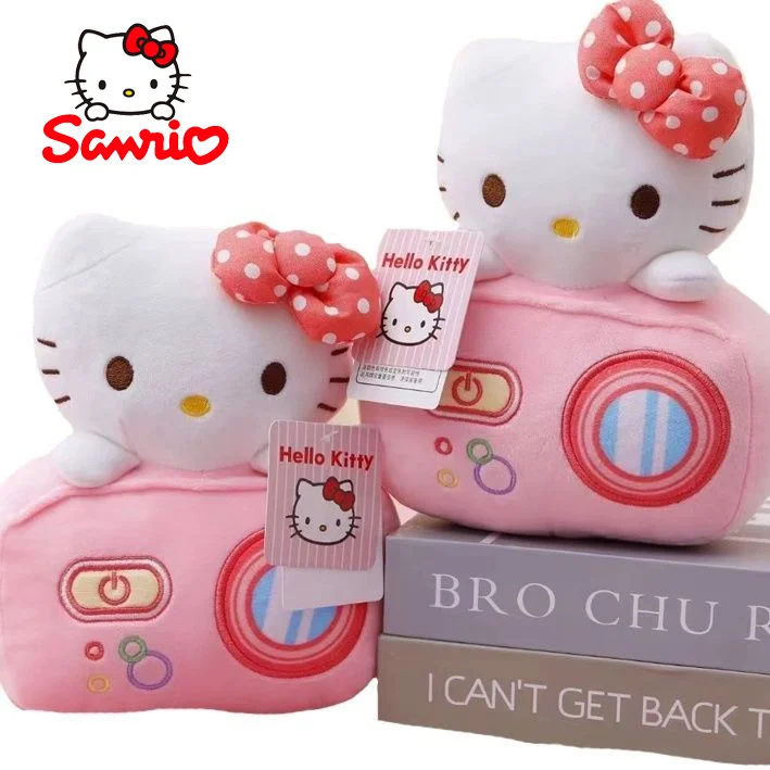 Boneca de Pelúcia Sanrio Hello Kitty, Pelúcia Kawaii, Máquina de Bolhas, Gira, Fêmea, Boneca, Cama, Gato, Presente