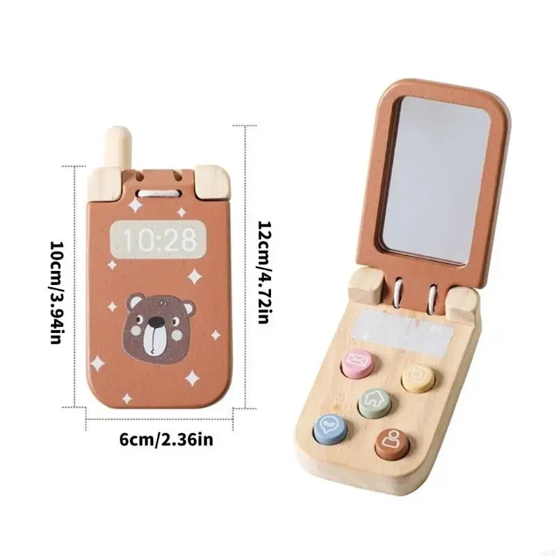 Gỗ Lật Điện Thoại Gấu Đồ Chơi Hoạt Động Học Tập Cho Trẻ Từ 3 Tuổi trở lên An Toàn Mịn Giáo Dục Giả Vờ Chơi Du Lịch Thân Thiện