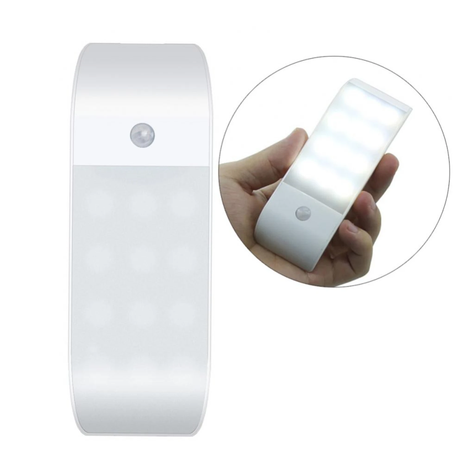 New Energy-saving Adjustable USB Rechargeable Motion Sensor Night Light with 12 Bright LED, PIR Induction and Convenient Brightn