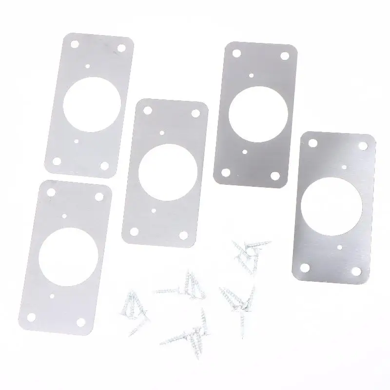 Cabinet Hinge Repair Plate Kit For Home Kitchen Cabinets And Furniture With Holes, Stainless Steel Door Hinge Mounting Plate