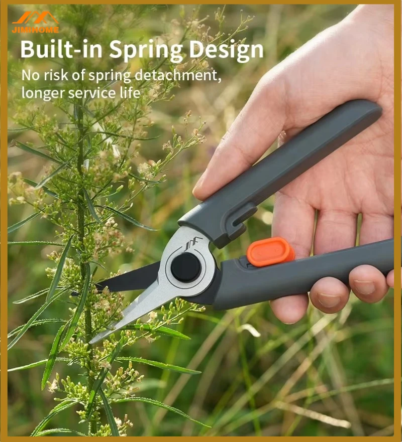 Horticultural Scissors Straight Shape Branch Pruning Labor Saving Pruning Stainless Steel Picking Multifunctional Fruit Scissor