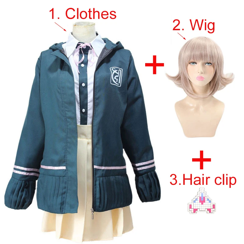 High School นักเรียนชุดอะนิเมะ Danganronpa Nanami ChiaKi คอสเพลย์เครื่องแต่งกายเสื้อแขนยาวกระโปรงสั้น Loli กระโปรง