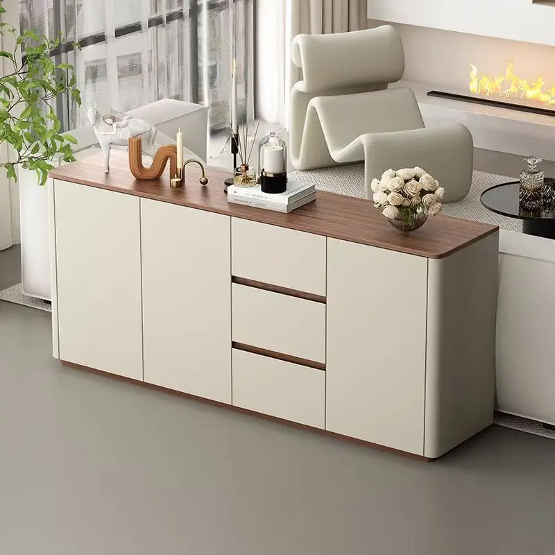 2026 New Solid Wood Living Room, Dining Side Cabinet, Sofa Partition Large-capacity Dining Room, Storage Against
