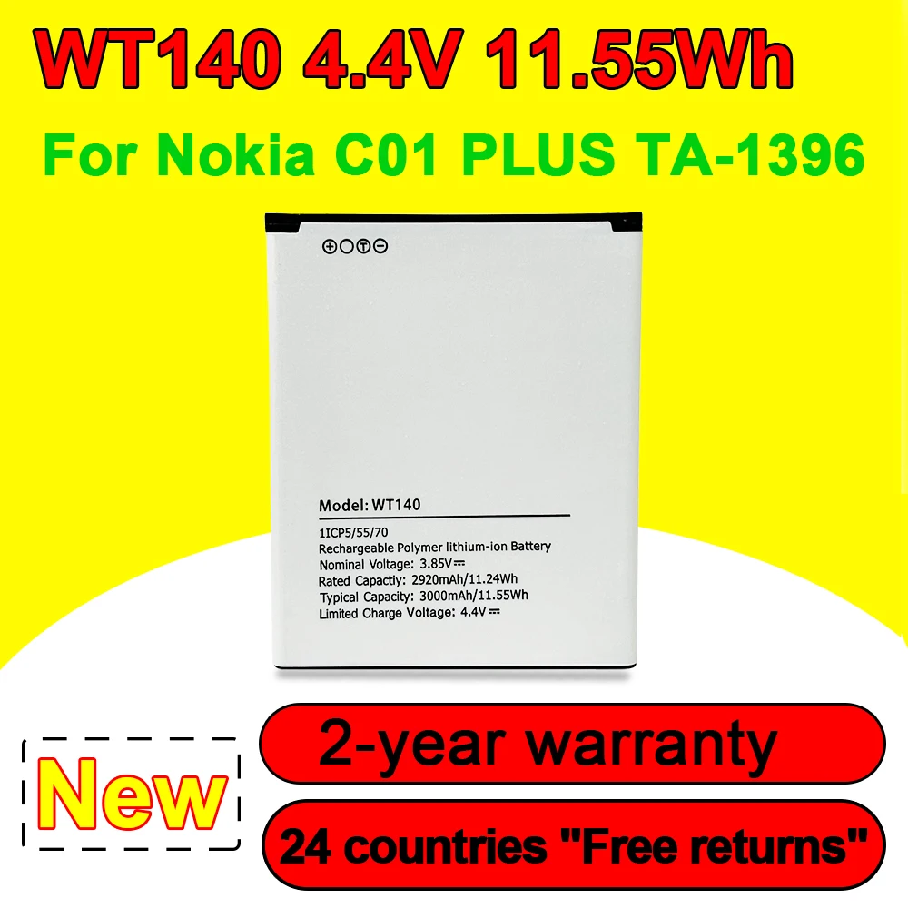 

100% New WT140 4.4V 3000mAh High Quality Battery For Nokia C01 PLUS TA-1396 In Stock Fast Delivery With Tracking Number