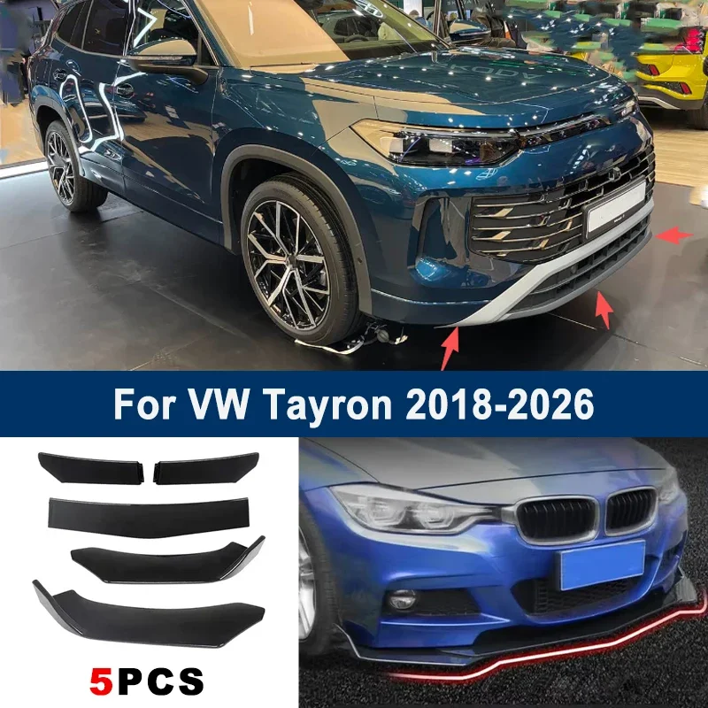 

Adjustable 5Pcs Sectional Front Spoiler Lip For VW Tayron 2018-2026 Front Bumper Splitter Car Exterior Sport Body Kit