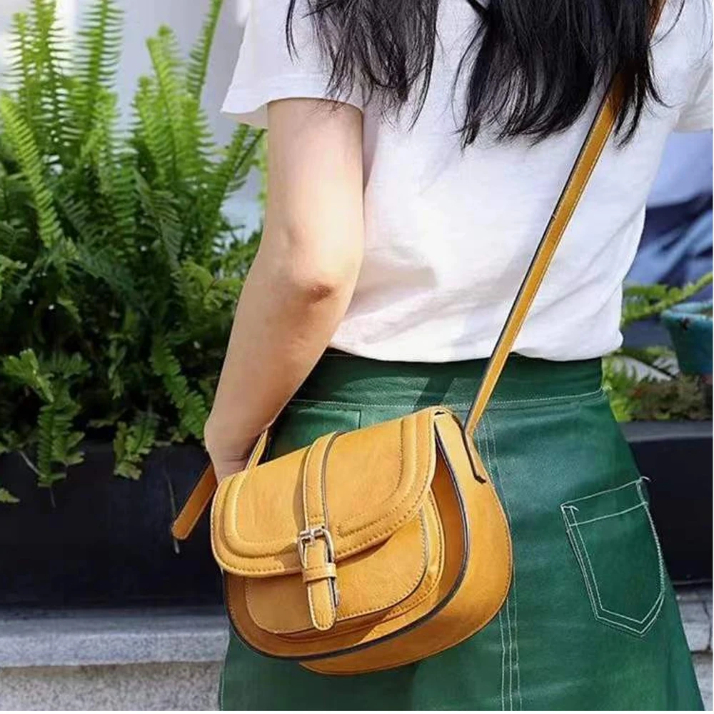 Fashionable New Retro Saddle Bag Versatile Single Shoulder Bag Crossbody Women\'s Bag European and American Fashion Women\'s Half