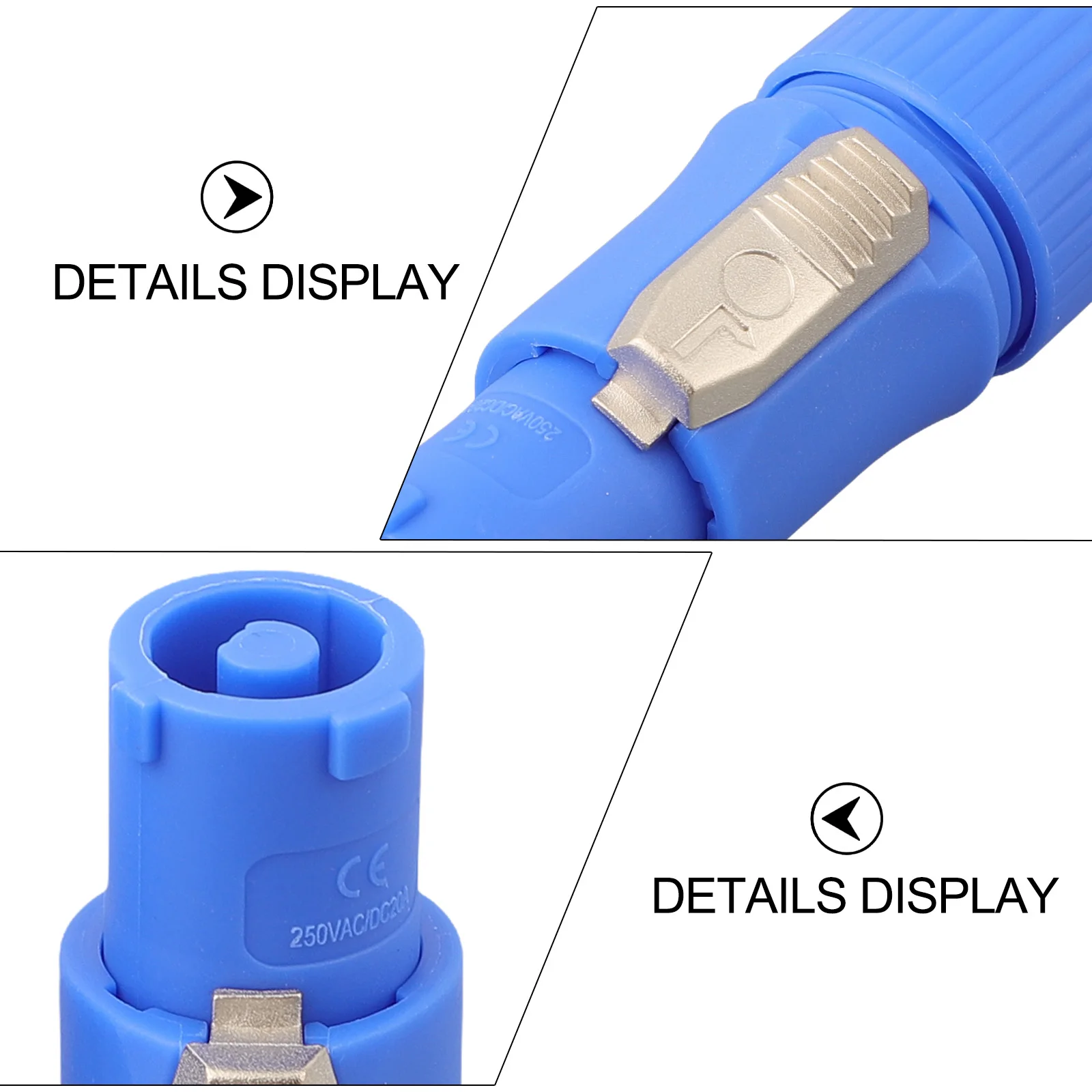 

3 Pin Male Power Connector Pack 10PCS 20A 250V AC for Speaker Signal Lines Stage Lights and Wired Microphone Applications