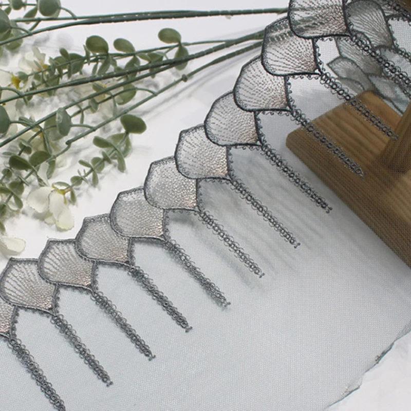 40 ярдов ткань с вышивкой и кружевной отделкой, сетчатый бюстгальтер с серыми листьями, вечернее платье, нижнее белье, швейное нижнее белье, отделка своими руками