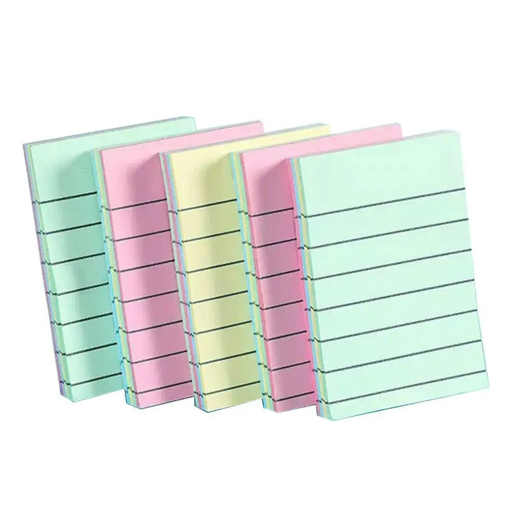 Index Cards-Juego de notas adhesivas a rayas, gran adherencia, escritura suave, 4 piezas, autoadhesivas, diferentes para oficina