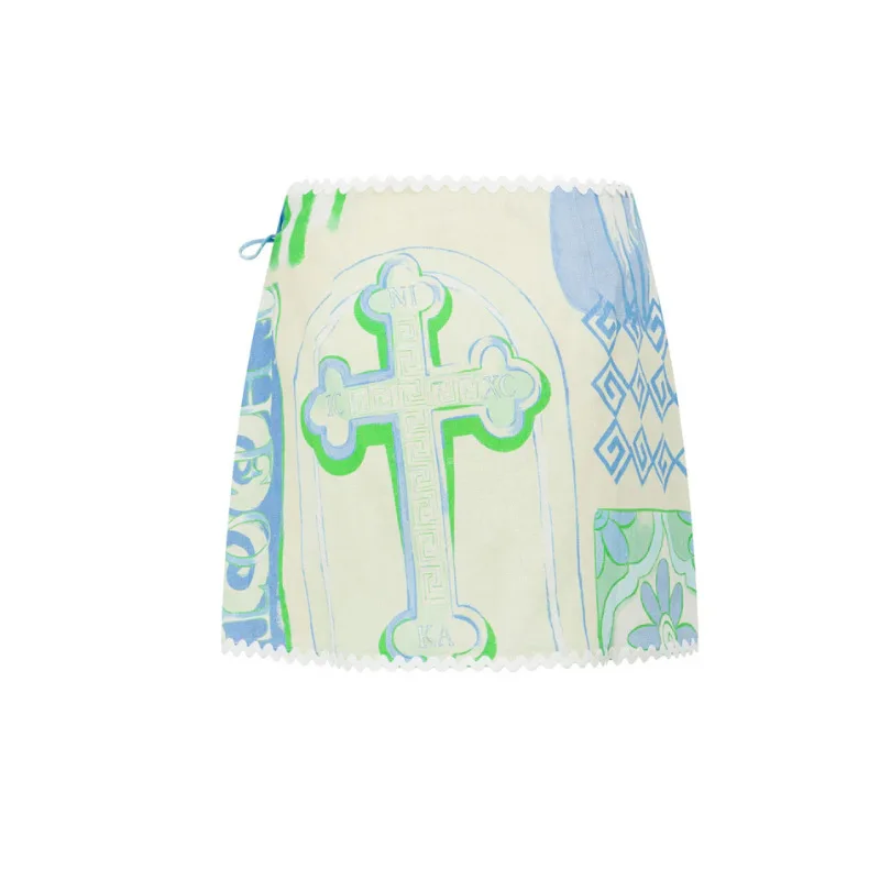 مجموعة أزياء جديدة عصرية متعددة الاستخدامات من الدانتيل المطبوع بأكمام قصيرة لربيع وصيف 2026 على الطراز الأوروبي الأمريكي ملابس نسائية