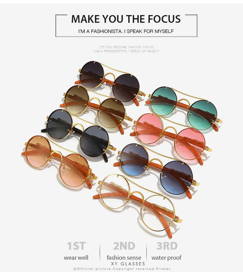 Vintage Runde Sonnenbrille Männer Frauen Luxus Marke Designer Gepard Metall Casual Brillen UV400 – Detail 2